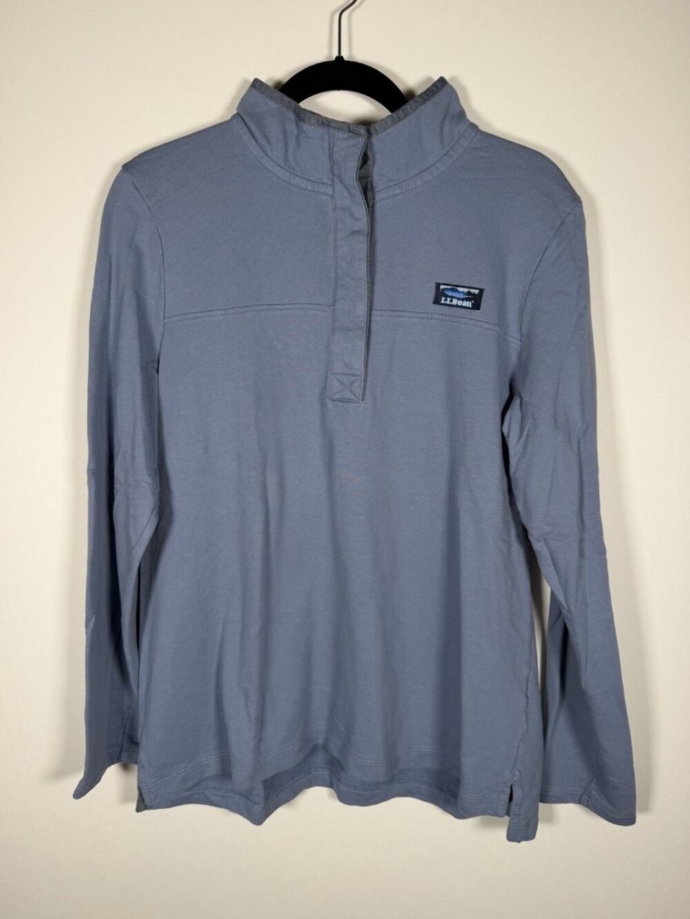 LL Bean purple blue rugby Embroidered Logo Mountains gorpcore shirt L preppy
